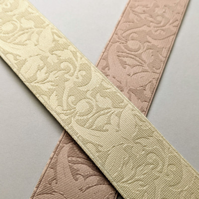 ELASTIC RIBBON WITH EMBOSSED “FLOWERS” PATTERN – 3019