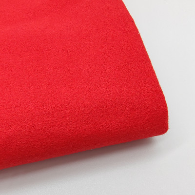 Red Microfiber suede leather