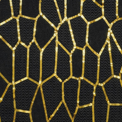 Gold sequin embroidery