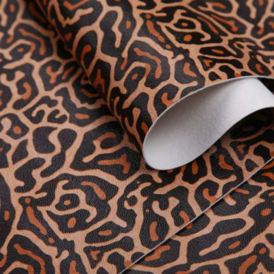 PVC coated synthetic material W1502, leopard design