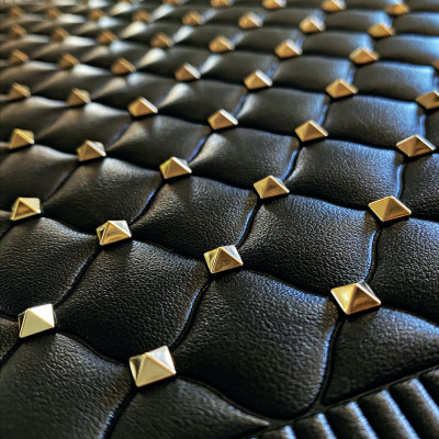 High frequency + studs on leather
