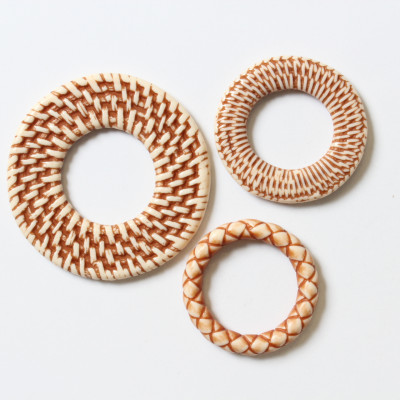 Woven straw-effect rings