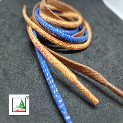Flat and round waxed cotton laces